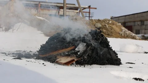 Burning book in the snow. Video stock 119003131