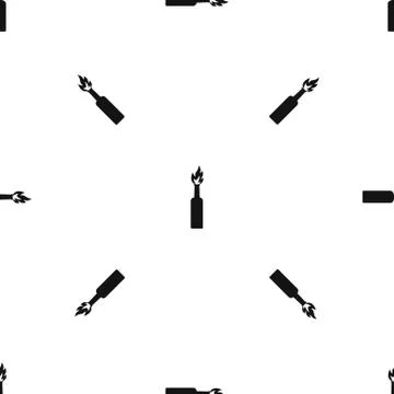 Burning bottle pattern seamless black Illustrazione stock