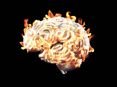 Burning brain Stock Illustration