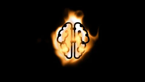 Burning Brain Mind On Fire Stock Footage 336838033