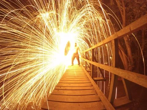 Burning bridge Stock Photos