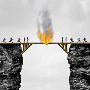 Burning Bridges Concept Stock Illustration