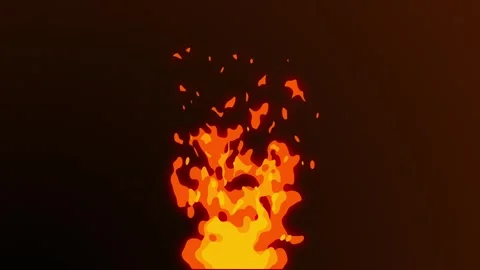 Burning Bright: Dynamic 2D Fire Animation Stock Footage 264092224