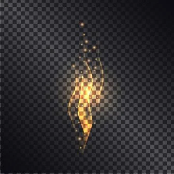 Burning Bright Flame Realistic Vector Effect Stock Illustration