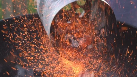 Burning briquettes. Stock Footage 92016448