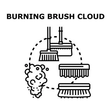Burning brush cloud vector concept illustration Stock Illustration