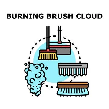 Burning brush cloud vector concept illustration Stock Illustration
