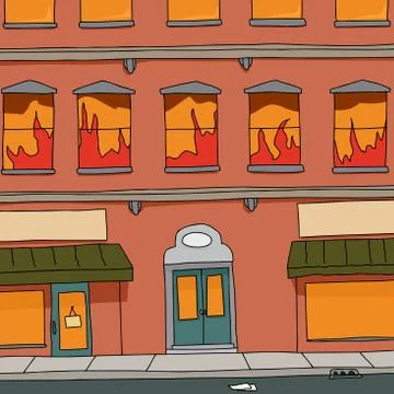 Burning building Stock Illustration