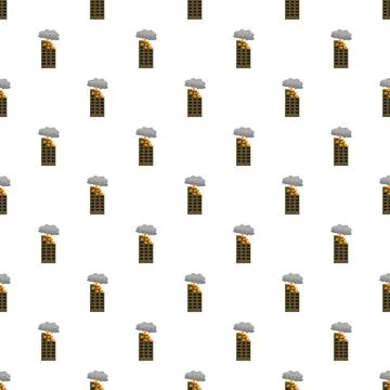 Burning building pattern creating repeat and seamless background Stock Illustration