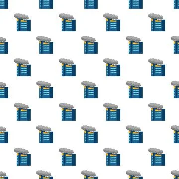 Burning buildings pattern on white background Stock Illustration