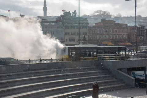 Burning bus Stock Photos