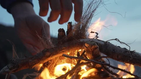 Burning Campfire Stock Footage 103864617