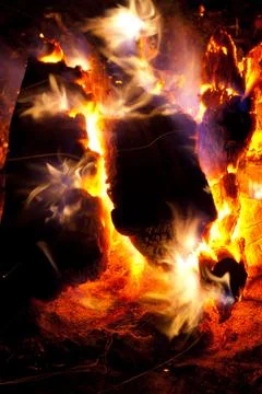 Burning campfire Foto stock