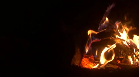 Burning Campfire (Slide) Stock Footage 65498944