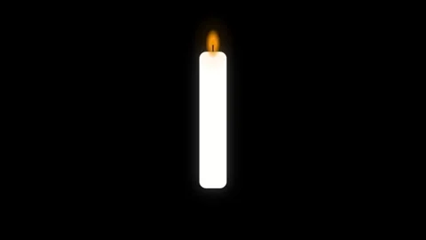 Burning candle animation on black background, seamless looping, 4k resolution Stock Footage 282525493