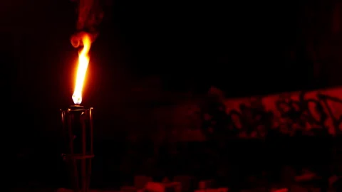 Burning candle on a black background. Stock Footage 286087540