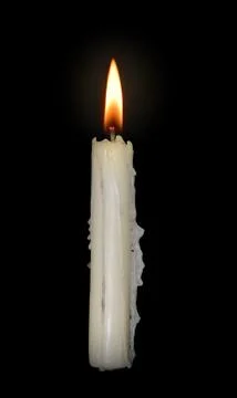 Burning candle on black background Stock Illustration