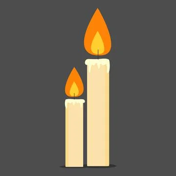 Burning candle on a black background. vector illustration Stock Illustration