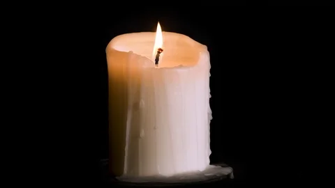 Burning candle on black 스톡 동영상 95228035