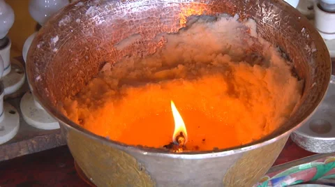 Burning candle in Buddhist Temple Stock Footage 45430067