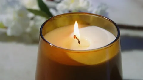 Burning candle close-up Stock Footage 151470774