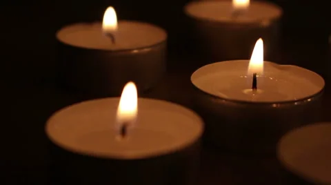 Burning candle in the dark Stock Footage 46081888