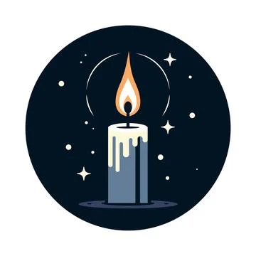 Burning Candle In The Dark Vector Stock Illustration