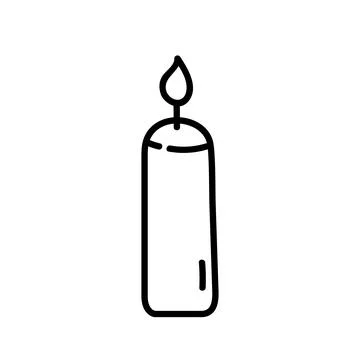 Burning candle doodle Illustration