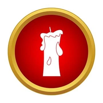 Burning candle dripping wax vector icon illustration Ilustración de archivo