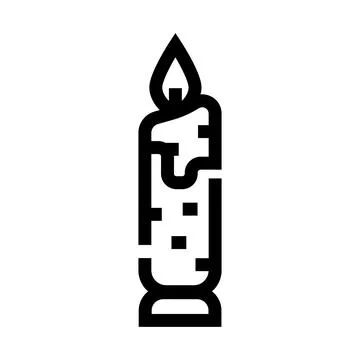 Burning candle flame providing light and warmth Stock Illustration