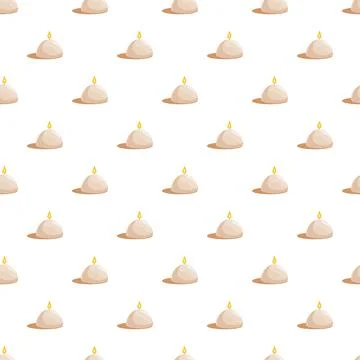 Burning candle flame seamless pattern repeating background Stock Illustration