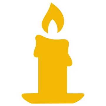Burning candle flat design spooky halloween icon Stock Illustration