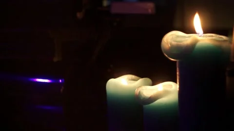 Burning Candle Stock Footage 49409876