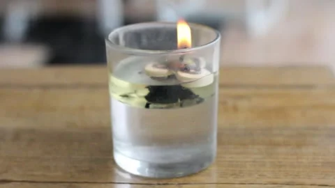Burning candle in the glass Stock Footage 301445514