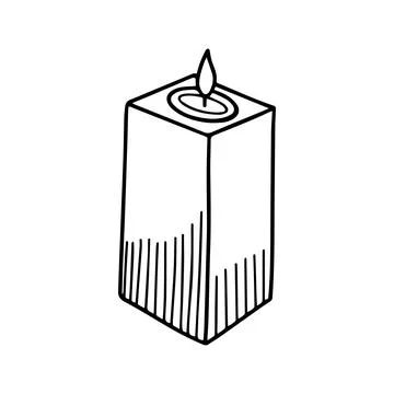 Burning candle. Hand-drawn vector illustration in doodle style Stock Illustration