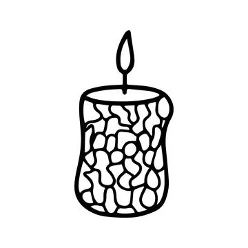 Burning candle. Hand-drawn vector illustration in doodle style Stock Illustration
