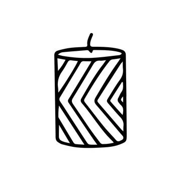 Burning candle. Hand-drawn vector illustration in doodle style Stock Illustration