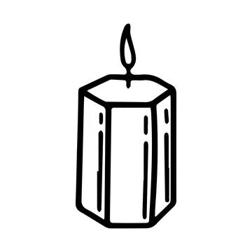 Burning candle. Hand-drawn vector illustration in doodle style Stock Illustration