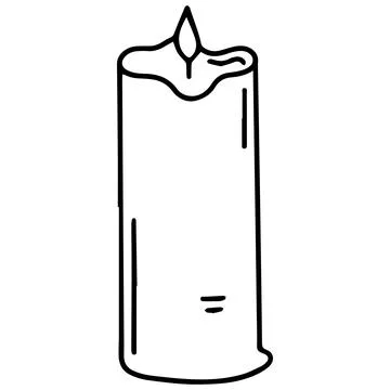 Burning candle. Hand-drawn vector illustration in doodle style Stock Illustration