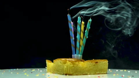 Burning candle happy birthday background… | Stock Video | Pond5