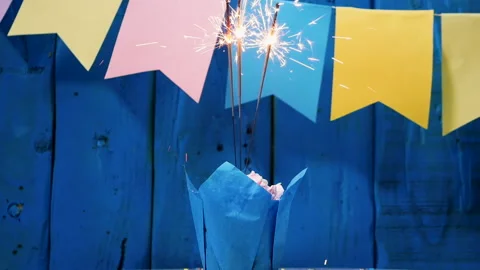 Burning candle happy birthday background… | Stock Video | Pond5