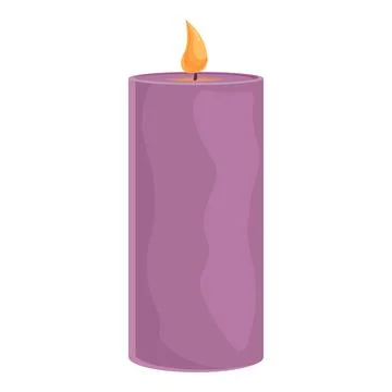 Burning candle icon cartoon vector. Aromatic footcare Stock Illustration