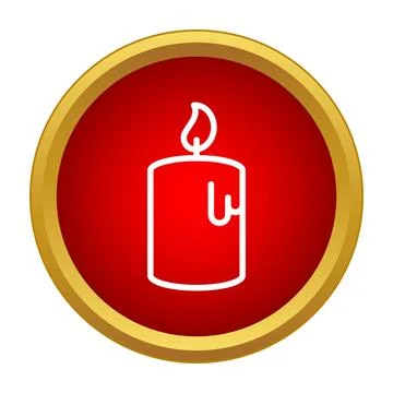 Burning candle icon representing light and memory Stock Illustration
