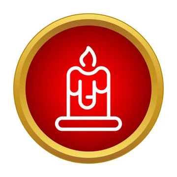 Burning candle icon representing light and celebration Stock Illustration