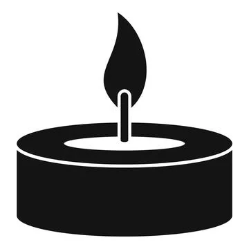 Burning candle icon, simple style 스톡 일러스트