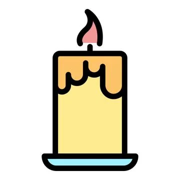 Burning candle icon vector flat 스톡 일러스트