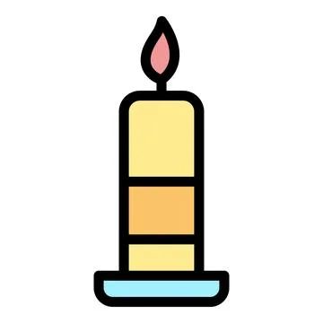 Burning candle icon vector flat Illustrazione stock