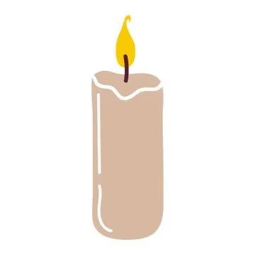Burning candle for interior decoration Stock Illustration