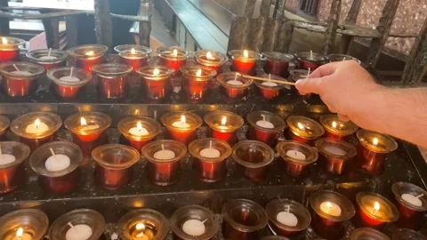 Burning candle lamp Stock Footage 277790873