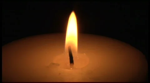 Burning Candle light Flame Close Up Stock Footage 688999